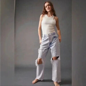 NEW Free People Tapered Baggy Boyfriend in Purple Rock Sz 27 & 28